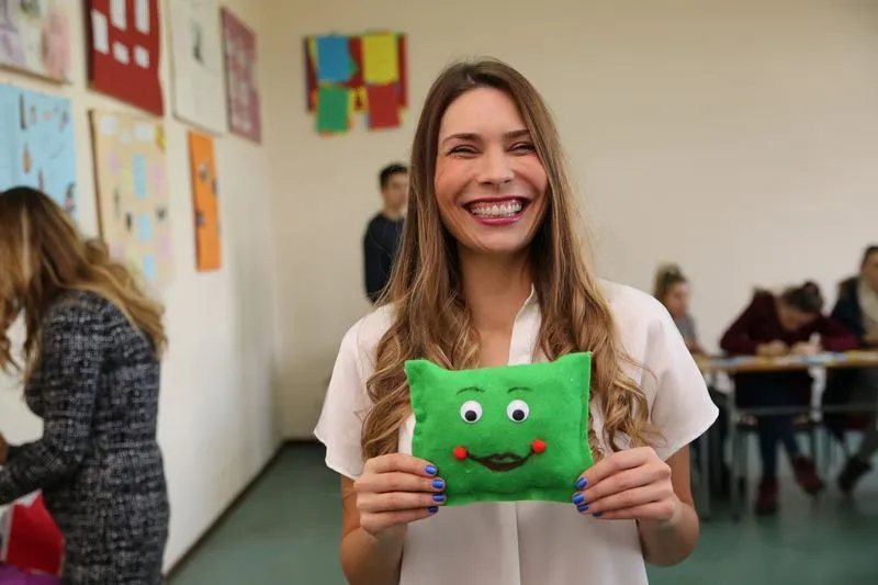 A Mimo pillow in a school workshop